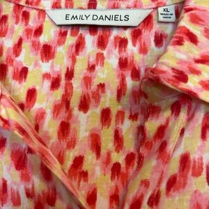 Emily Daniels Women's Red and Yellow Blouse